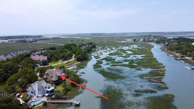 268 Little Oak Island Dr, Folly Beach, SC 29439 - birds eye view of property with a water view