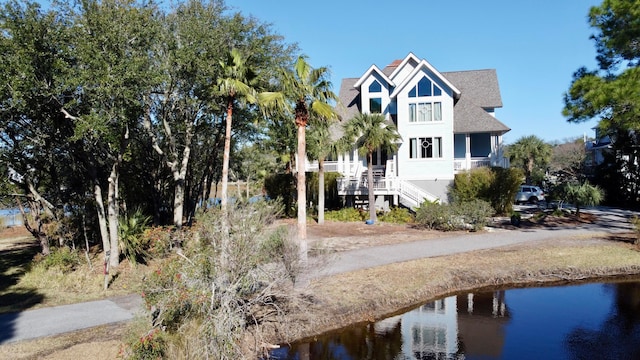 268 Little Oak Island Dr, Folly Beach, SC 29439 - back of property with a water view