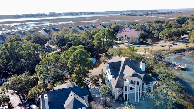 268 Little Oak Island Dr, Folly Beach, SC 29439 - birds eye view of property with a water view