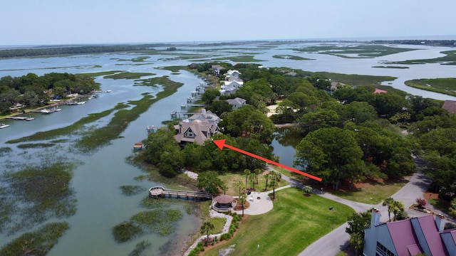 268 Little Oak Island Dr, Folly Beach, SC 29439 - aerial view with a water view