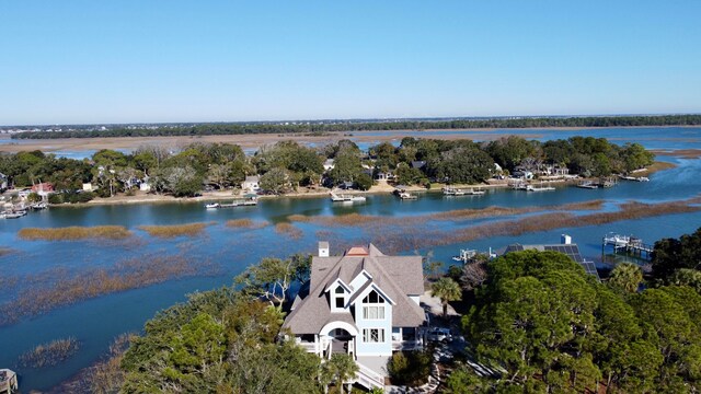 268 Little Oak Island Dr, Folly Beach, SC 29439 - aerial view featuring a water view