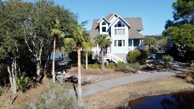 268 Little Oak Island Dr, Folly Beach, SC 29439 - coastal inspired home featuring a water view