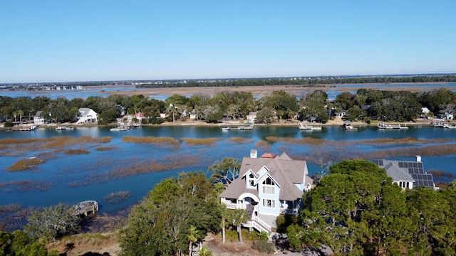 268 Little Oak Island Dr, Folly Beach, SC 29439 - birds eye view of property featuring a water view
