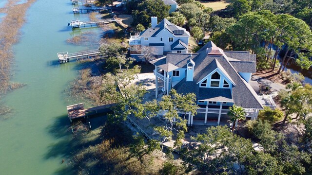 268 Little Oak Island Dr, Folly Beach, SC 29439 - aerial view with a water view