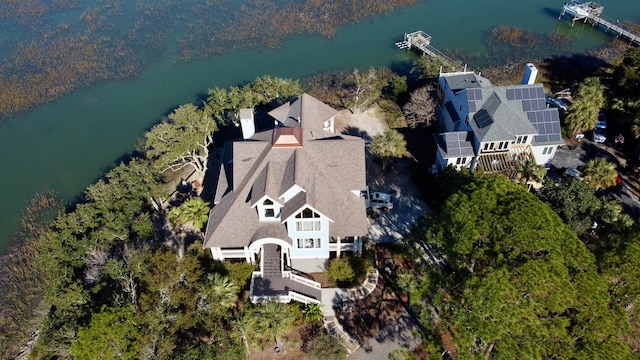 268 Little Oak Island Dr, Folly Beach, SC 29439 - bird's eye view with a water view