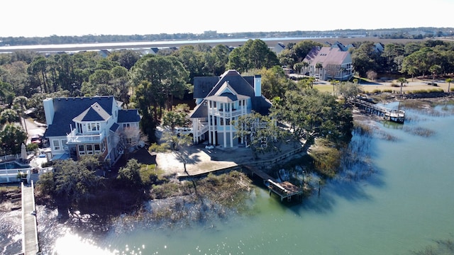 268 Little Oak Island Dr, Folly Beach, SC 29439 - aerial view featuring a water view