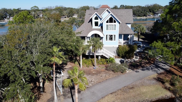 268 Little Oak Island Dr, Folly Beach, SC 29439 - drone / aerial view with a water view