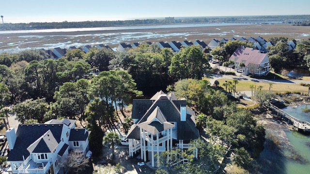 268 Little Oak Island Dr, Folly Beach, SC 29439 - birds eye view of property featuring a water view