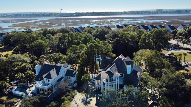 268 Little Oak Island Dr, Folly Beach, SC 29439 - bird's eye view featuring a water view