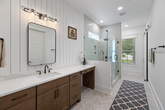 3226 Waverly Ln, Johns Island, SC 29455 - full bathroom with vanity, a shower stall, and recessed lighting
