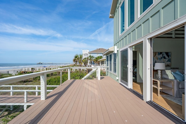 313 E Arctic Ave, Folly Beach, SC 29439 - deck with view of water and beach