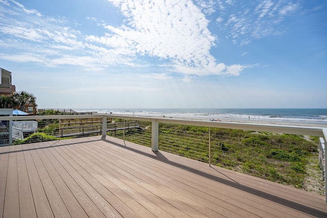 313 E Arctic Ave, Folly Beach, SC 29439 - deck with view of water and beach