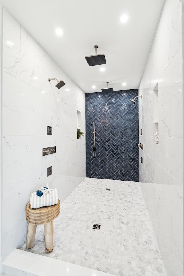 313 E Arctic Ave, Folly Beach, SC 29439 - bathroom with a shower and recessed lighting