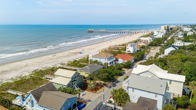 313 E Arctic Ave, Folly Beach, SC 29439 - bird's eye view of waterfront with a beach