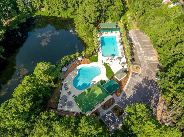 1330 Somersby Ln, Mount Pleasant, SC 29466 - drone / aerial view of a pool area and a nearby body of water