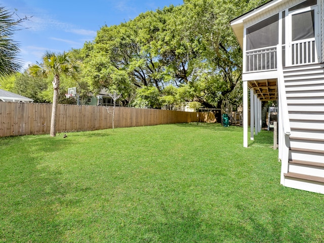 1491 Greenshade Way, Mount Pleasant, SC 29464 - view of yard with stairway and a sunroom