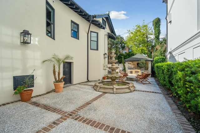 view of patio with a gazebo