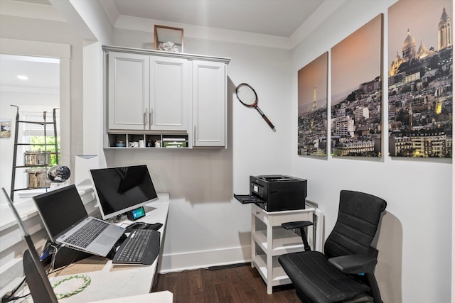 2331 Brinkley Rd, Johns Island, SC 29455 - office featuring dark wood-style floors and baseboards