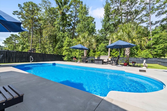 2331 Brinkley Rd, Johns Island, SC 29455 - view of swimming pool with a patio, a fenced backyard, and view of scattered trees