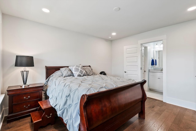 2331 Brinkley Rd, Johns Island, SC 29455 - bedroom featuring dark wood-style flooring, recessed lighting, and ensuite bathroom