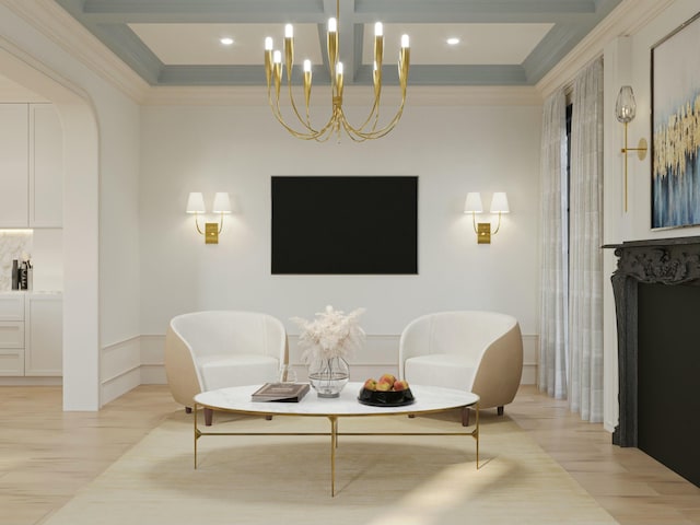8 Homel Pl, Charleston, SC 29403 - sitting room featuring crown molding, light wood-style flooring, and recessed lighting