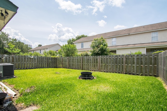 7621 Oldridge Rd, North Charleston, SC 29418 - fenced backyard with an outdoor fire pit
