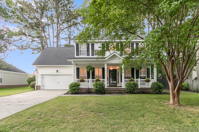2467 Bergeron Way, Mount Pleasant, SC 29466 - traditional-style house with covered porch, driveway, an attached garage, and a shingled roof