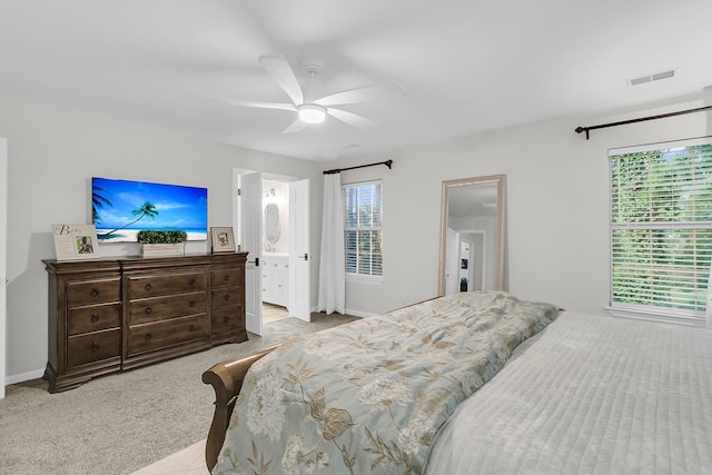 2467 Bergeron Way, Mount Pleasant, SC 29466 - bedroom featuring carpet, ceiling fan, baseboards, and ensuite bathroom