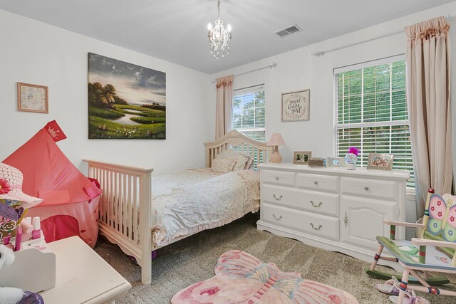 2467 Bergeron Way, Mount Pleasant, SC 29466 - carpeted bedroom featuring a chandelier