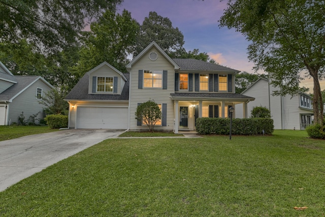 1616 Dotterers Run, Charleston, SC 29414 - view of front of home with driveway, a garage, a yard, and a porch