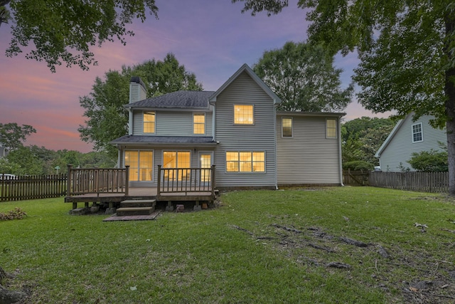 1616 Dotterers Run, Charleston, SC 29414 - rear view of property featuring a fenced backyard, a deck, and a chimney