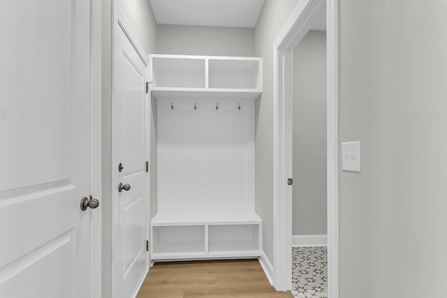 mudroom featuring light floors