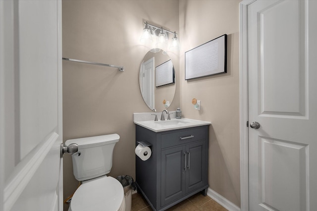 364 Deep River Rd, Summerville, SC 29486 - bathroom with toilet, baseboards, tile patterned flooring, and vanity