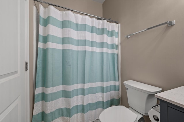 364 Deep River Rd, Summerville, SC 29486 - bathroom with vanity, toilet, and a shower with curtain