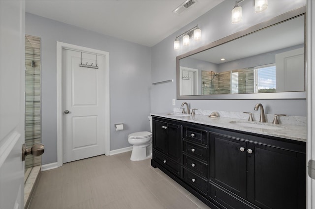 364 Deep River Rd, Summerville, SC 29486 - full bathroom with tiled shower, toilet, visible vents, and a sink