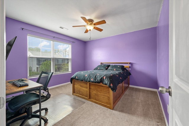 364 Deep River Rd, Summerville, SC 29486 - bedroom featuring carpet floors, a ceiling fan, baseboards, and visible vents