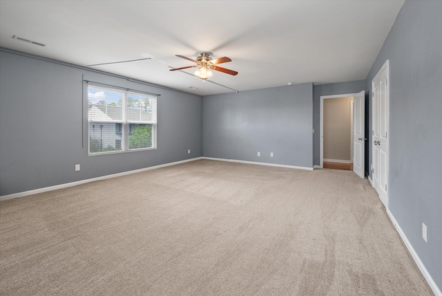 364 Deep River Rd, Summerville, SC 29486 - carpeted spare room with visible vents, baseboards, and ceiling fan