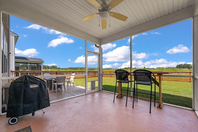 364 Deep River Rd, Summerville, SC 29486 - sunroom / solarium featuring a ceiling fan and outdoor dining area