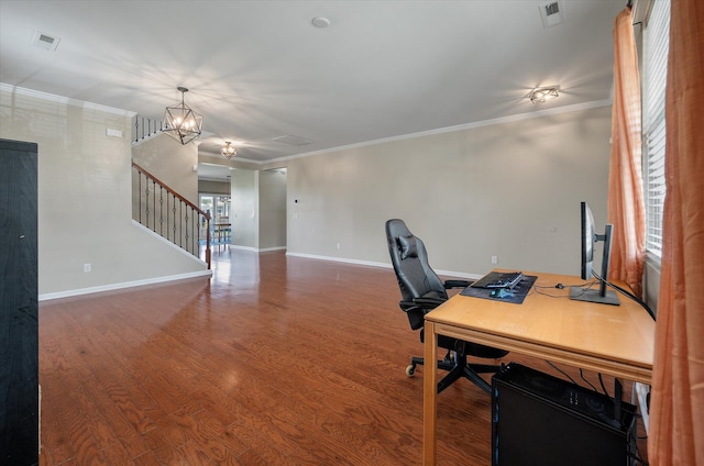 364 Deep River Rd, Summerville, SC 29486 - office with baseboards, wood finished floors, and visible vents