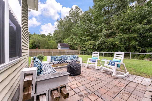 view of patio / terrace featuring outdoor lounge area