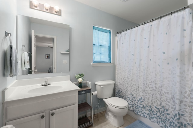 214 Blackstone Dr, Moncks Corner, SC 29461 - bathroom featuring toilet, vanity, a shower with curtain, and baseboards