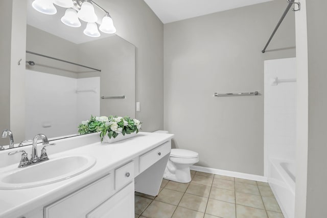 1600 Long Grove Dr Unit 423, Mount Pleasant, SC 29464 - full bathroom featuring vanity, tile patterned flooring, tub / shower combination, and a chandelier