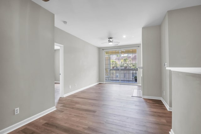 1600 Long Grove Dr Unit 423, Mount Pleasant, SC 29464 - spare room featuring a ceiling fan, wood finished floors, and recessed lighting