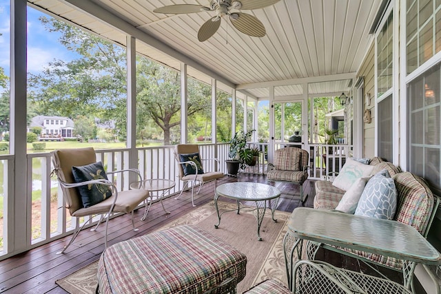 1809 Two Cedar Way, Mount Pleasant, SC 29466 - sunroom with a ceiling fan and an outdoor living space
