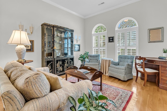 1809 Two Cedar Way, Mount Pleasant, SC 29466 - living area with wood finished floors and crown molding