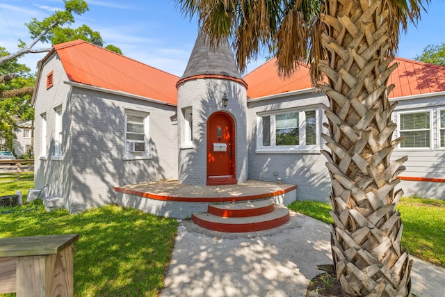 7 Wesley Dr, Charleston, SC 29407 - view of front of property featuring metal roof, brick siding, and cooling unit