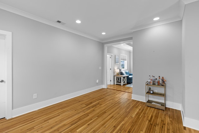 7 Wesley Dr, Charleston, SC 29407 - unfurnished room featuring ornamental molding, light wood-style floors, recessed lighting, and baseboards