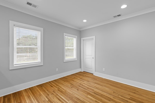 7 Wesley Dr, Charleston, SC 29407 - unfurnished room featuring baseboards, crown molding, light wood-type flooring, and recessed lighting