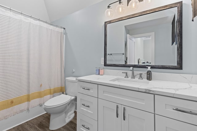 7 Wesley Dr, Charleston, SC 29407 - bathroom featuring wood finished floors, toilet, vanity, and shower / tub combo
