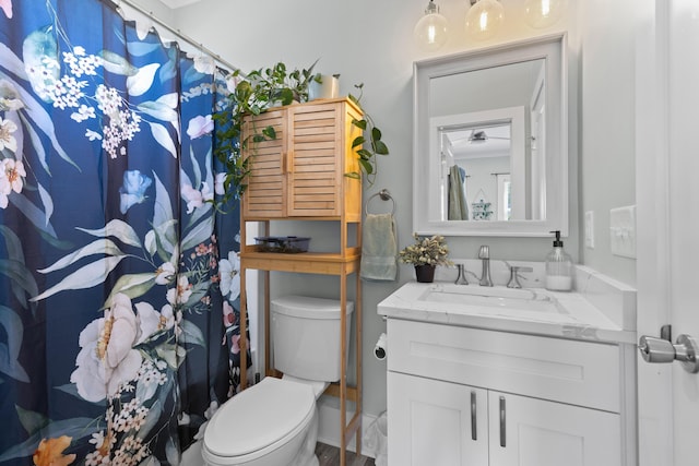 7 Wesley Dr, Charleston, SC 29407 - full bathroom with toilet, vanity, and a shower with shower curtain